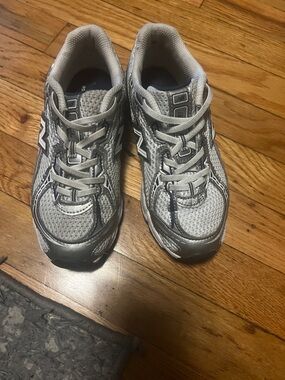 Gray Mesh New Balance Athletic Sneakers - Silver Accents